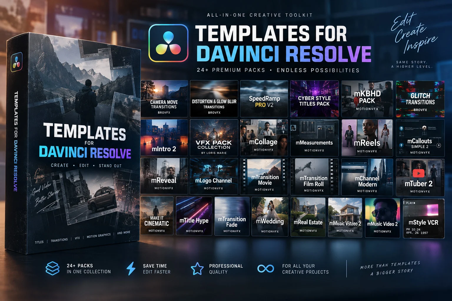 Templates for DaVinci Resolve – Motion Graphics & VFX Collection